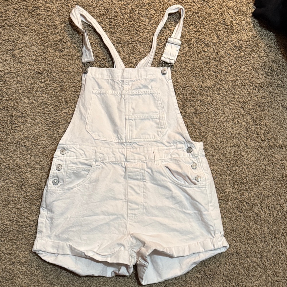 White Denim Overalls